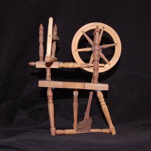 Vintage Miniature Wooden Spinning Wheels